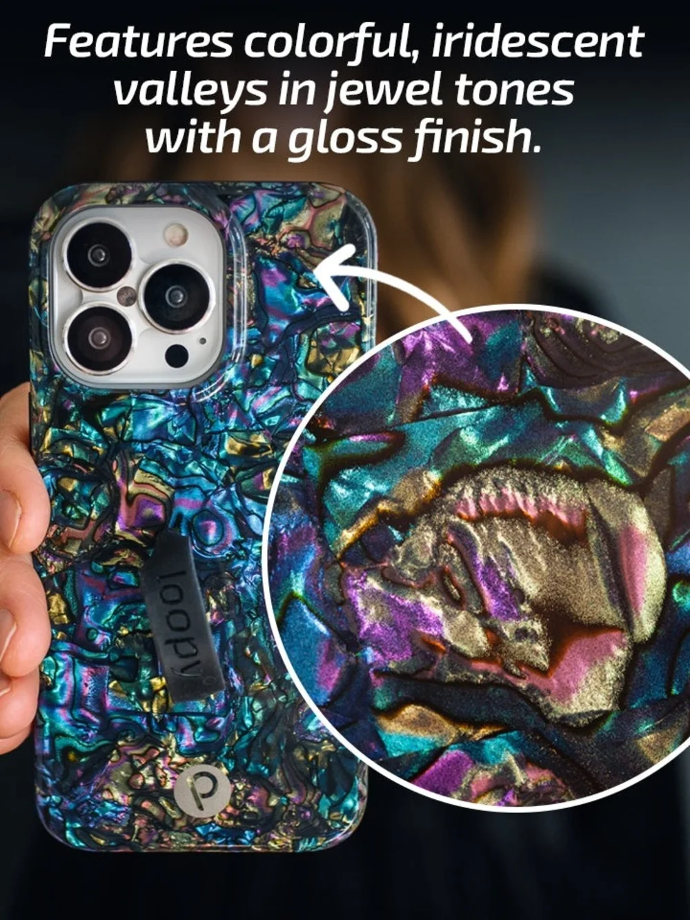 Loopy Abalone Phone Case with Loop and Case Ambidextrous Samsung Galaxy 22S